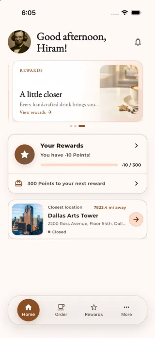 Sphere customer app home screen